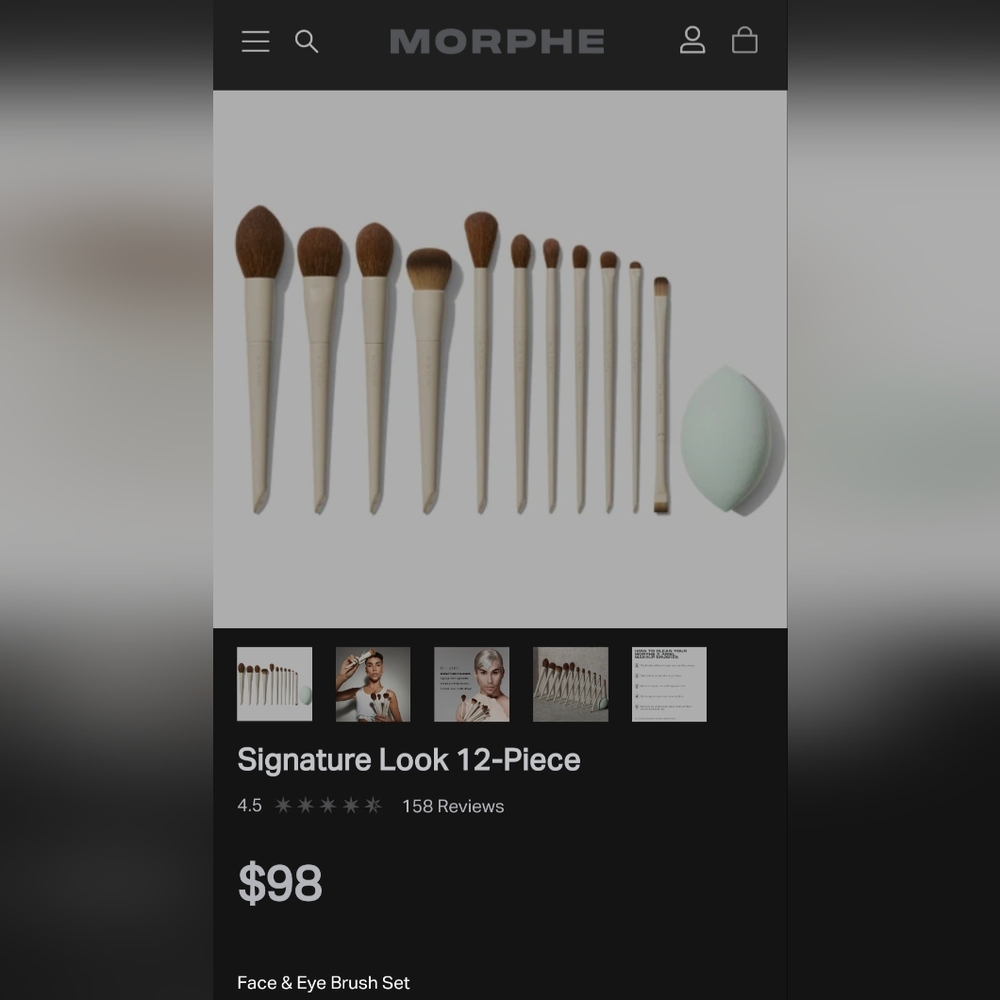 Morphe Makeup Brush Set with Cream Handles